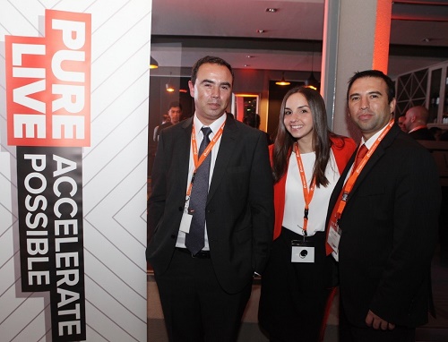 Pure Live Chile. De izquierda a derecha: Luis Santana, Patricia Scupeliti, Ariel Galarce