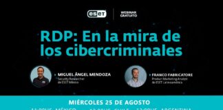 ESET invita a charla “RDP: En la mira de los cibercriminales”