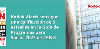 Kodak Alaris consigue 5 estrellas en la Guía de Programas para Socios 2023 de CRN