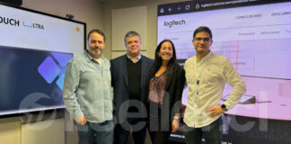 Llega a Chile la nueva pantalla interactiva i3TOUCH ULTRA de 105” de i3-Technologies, pero no está sola Andrés Dulovits, de Logitech; Martin Raffaelli, Seytech; Silvana Schenone, de Área Exponencial i3-Technologies Latam y Nicolás Lagos, de i3-Technologies
