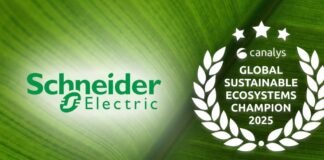 Canalys reconoce a Schneider Electric como campeón en sostenibilidad Schneider Electric obtuvo el reconocimiento de Canalys.