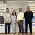 Alfredo Kanshiro, Regional Sales Manager de Targus para la región; Ana María Arreola, Directora Comercial y Marketing en CompuSoluciones; Jos Medina Mora, Subdirector Internacional en CompuSoluciones; y Claudio Rodríguez, Business Development Manager para BenQ en Chile.