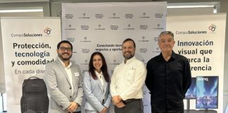 CompuSoluciones fortalece su papel como articulador del canal con Targus y BenQ y acelera oportunidades de negocio en 2026 Alfredo Kanshiro, Regional Sales Manager de Targus para la región; Ana María Arreola, Directora Comercial y Marketing en CompuSoluciones; Jos Medina Mora, Subdirector Internacional en CompuSoluciones; y Claudio Rodríguez, Business Development Manager para BenQ en Chile.