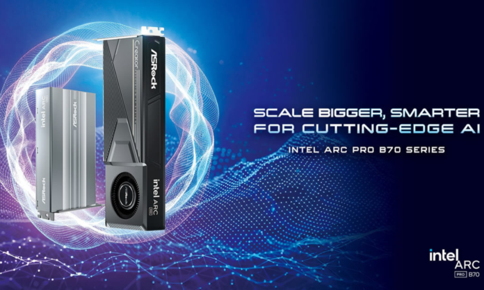 ASRock presenta las placas de video Intel Arc Pro B70.