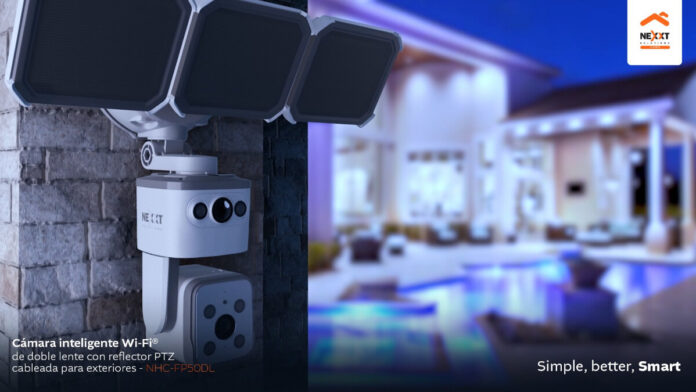 Nexxt_Home_Camara_NHC-FP50DL_x2_2 Nexxt Home presenta su nueva cámara de seguridad inteligente de doble lente y potente reflector