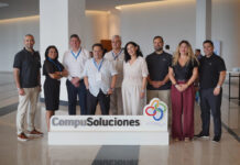 CompuSoluciones consolida su expansión en Chile impulsando la sinergia de todo el canal De izquierda a derecha: Ricardo Rodriguez Venegas, Country Manager de CompuSoluciones Chile; Caridad Márquez, Leonardo Vivas (Vimar Group); Guillermo Díaz (Unit); Albrecht Hafelin (New Office); Sandra Aldana (Unit); Jos Medina Mora, Subdirector Internacional de CompuSoluciones; Daniela Soto y Pedro Cueto (Solutiva TI).