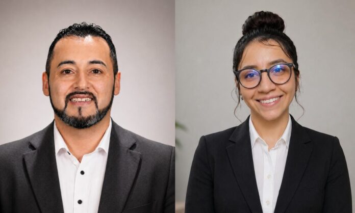 Fabio Castiblanco, Product Manager LATAM; y Valentina Rueda, Partner Sales Specialist LATAM, en Licencias OnLine.