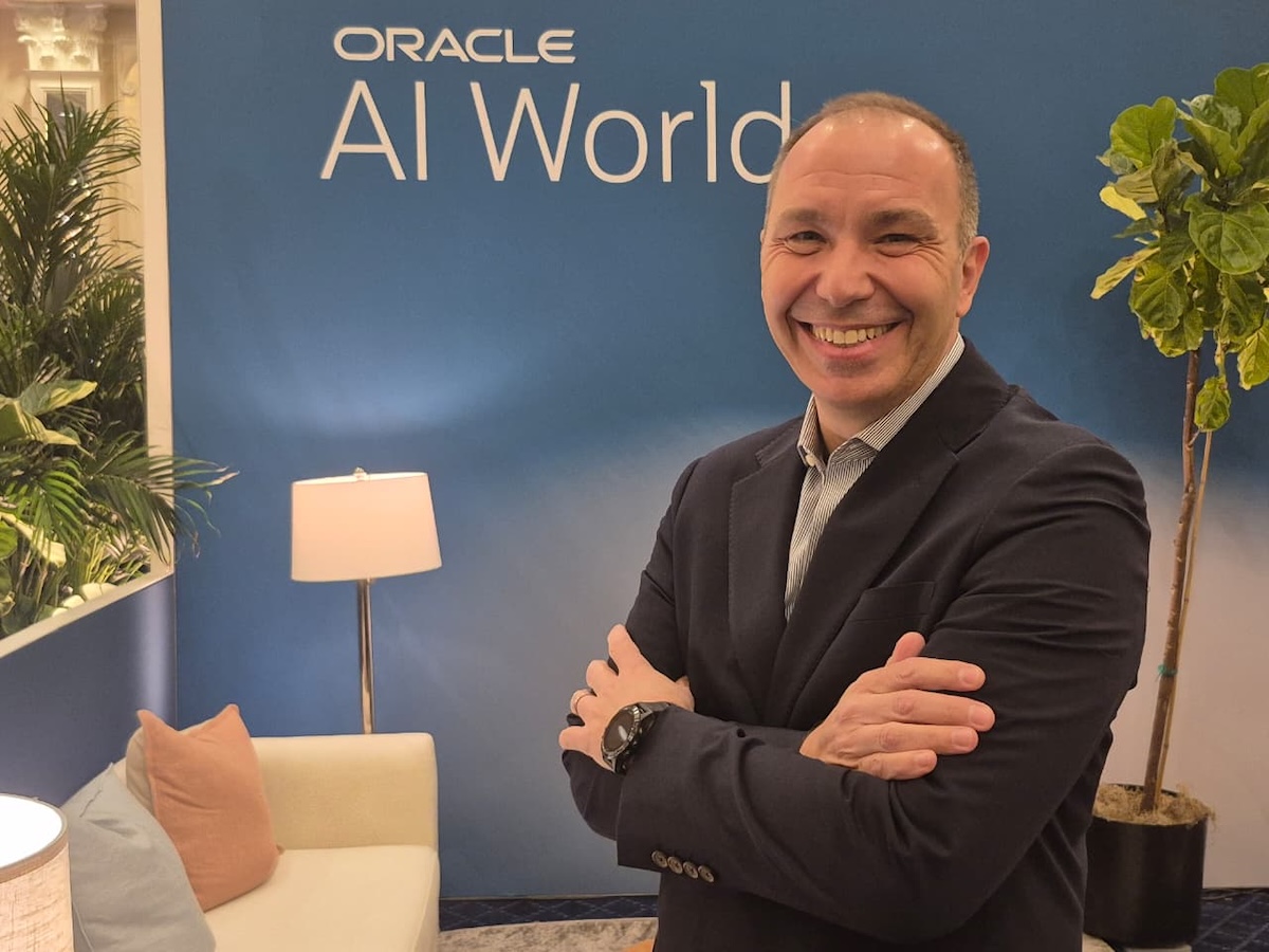 Adrián Duran, SVP y Head de LAD Applications de Oracle Adrián Duran durante Oracle AI World.